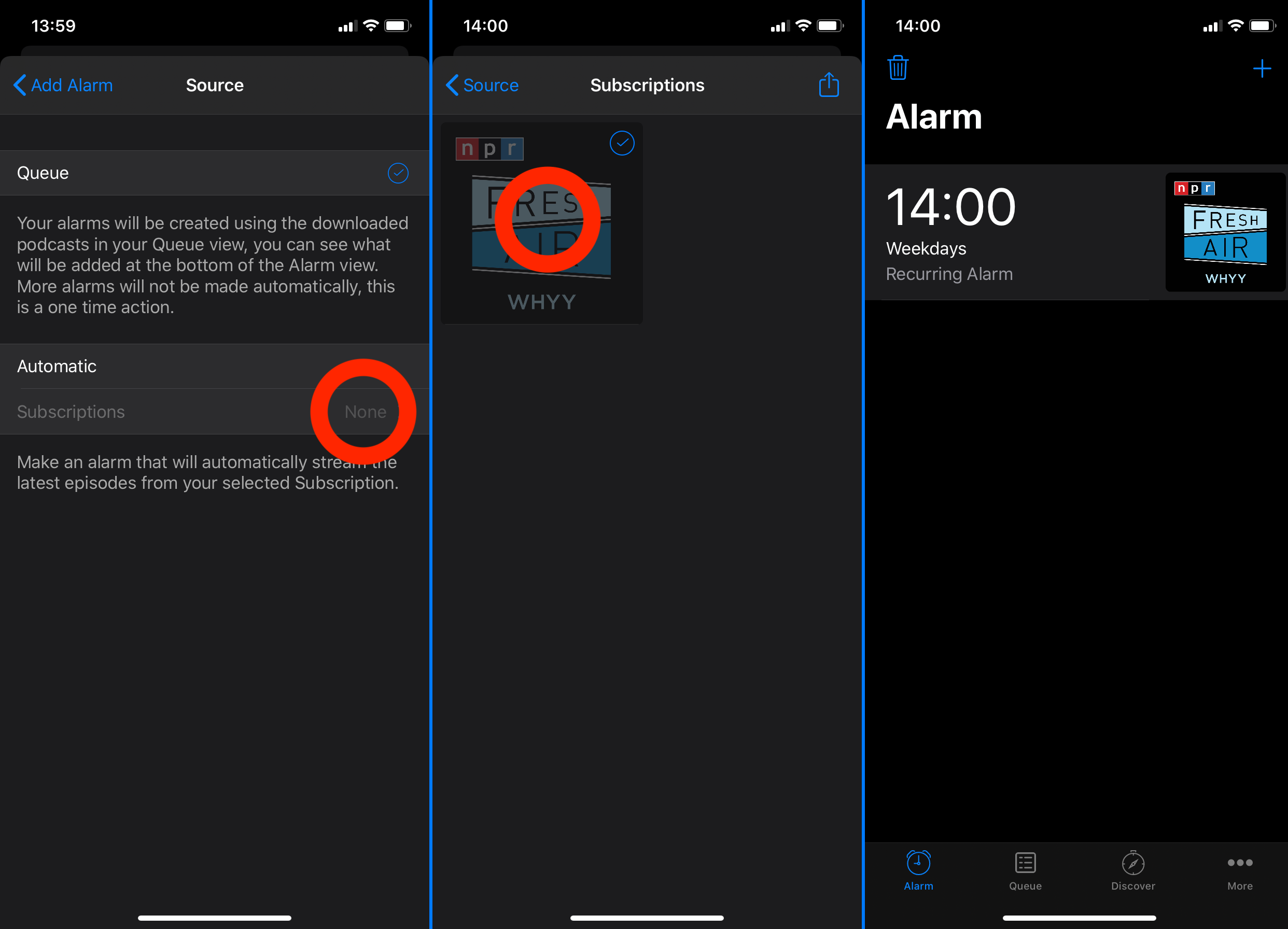 Podcast Alarm first steps to set an alarm part 3