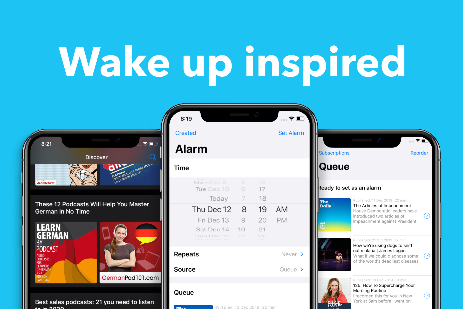 Podcast Alarm Player and Alarm Clock app