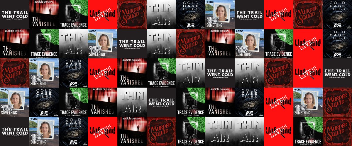 Artwork collage of the best cold case podcasts in 2026