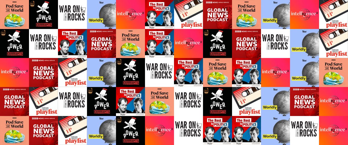 Artwork collage of the best geopolitics podcasts in 2026