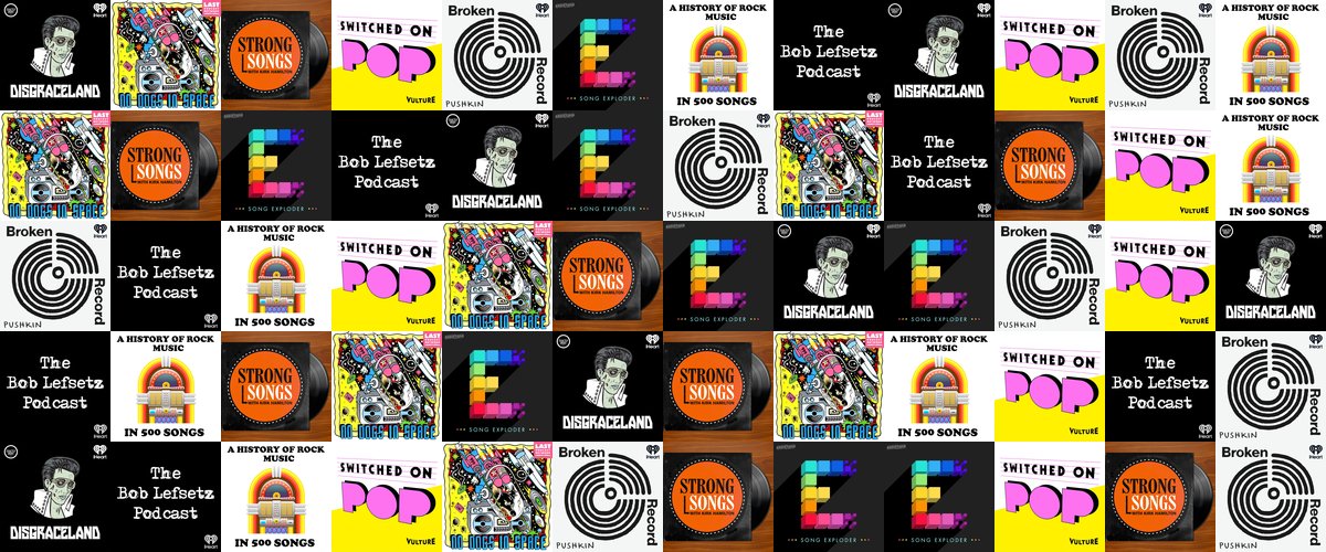 Artwork collage of the best music history podcasts in 2026