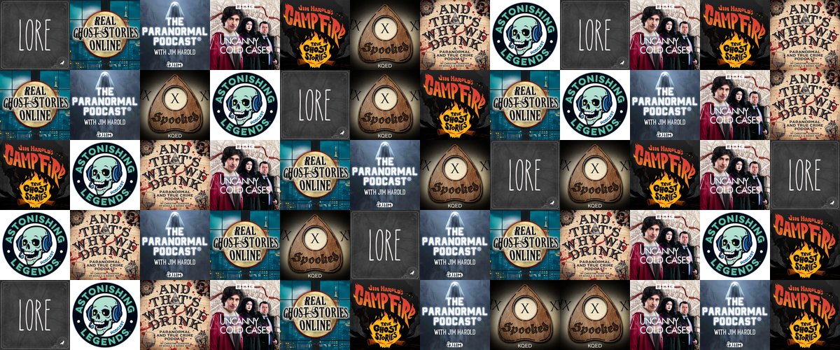 Artwork collage of the best paranormal podcasts in 2026
