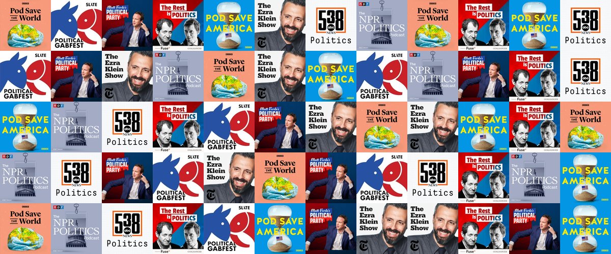 Artwork collage of the best political podcasts in 2026