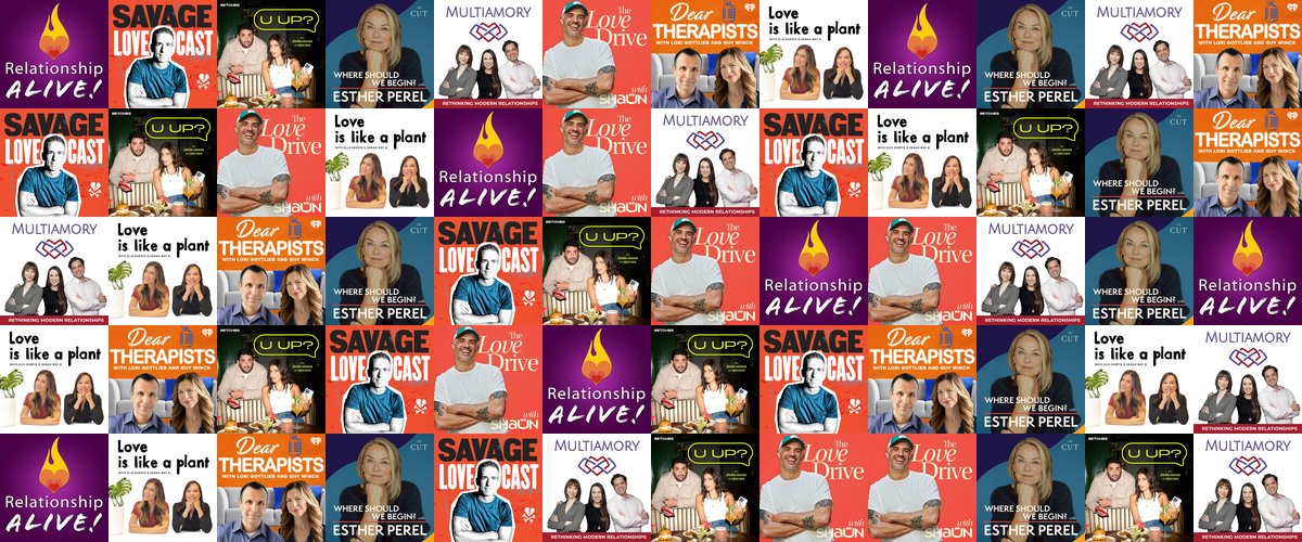 Artwork collage of the best relationship podcasts in 2026