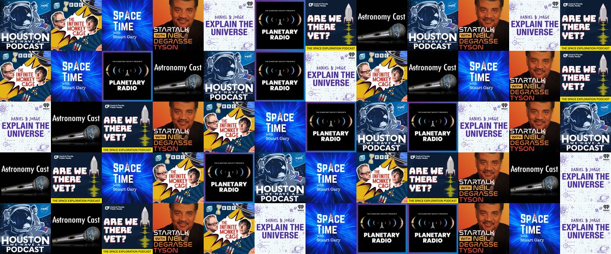 Artwork collage of the best space and astronomy podcasts in 2026