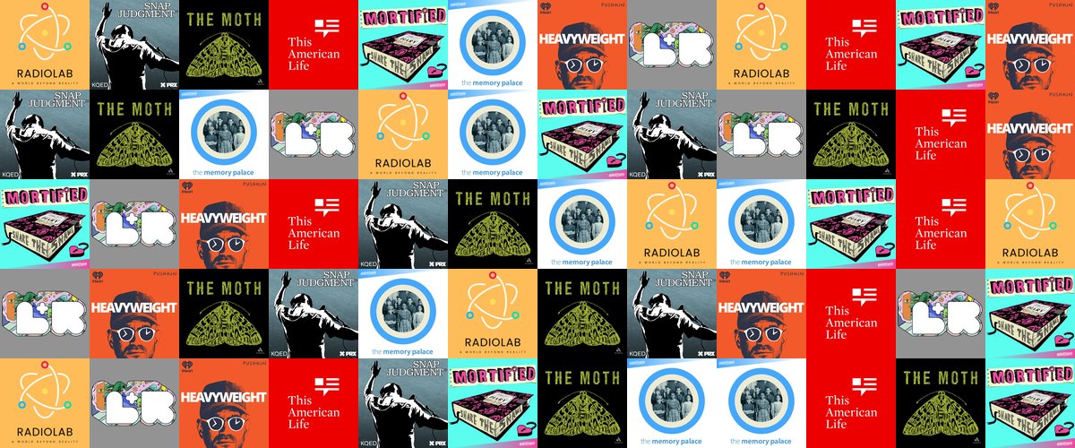 Artwork collage of the best storytelling podcasts in 2026