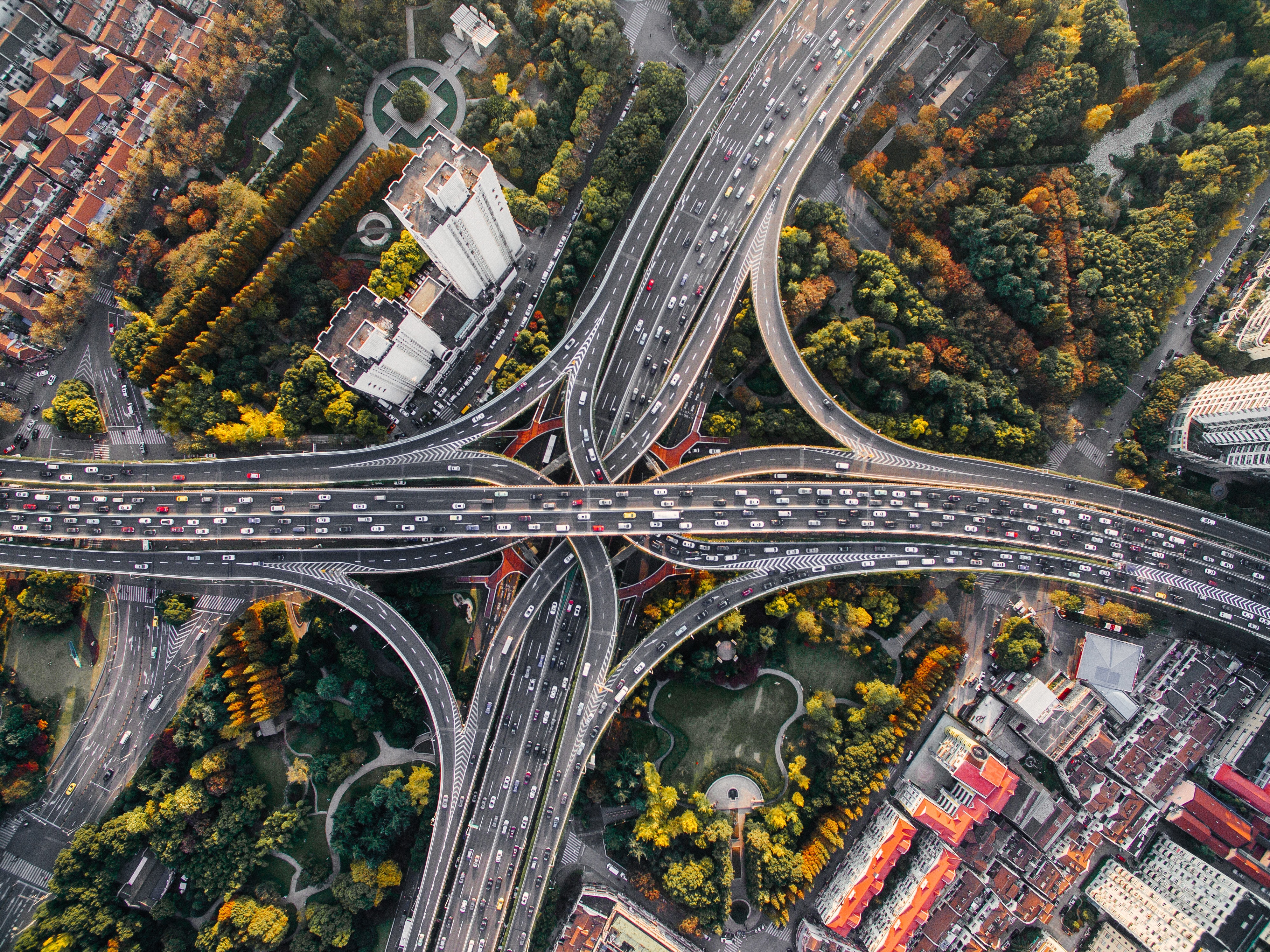 A traffic jam on highway